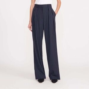 Staud Luisa Pant Navy Pinstripe